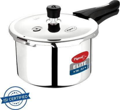 Pigeon Elite Shine and 2 L Outer Lid Induction Bottom Pressure Cooker(Triply)