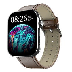 Noise ColorFit Ultra 3 Bluetooth Calling Smart Watch with Biggest 1.96  AMOLED Display, Premium Metallic Build, Functional Crown, Gesture Control with Leather Strap (Classic Dark Brown)
