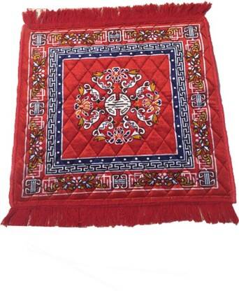 AAZEEM Red Polyester Carpet(2 ft,  X 2 ft, Square)