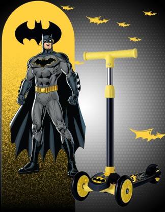 Miss & Chief Batman - 3 Wheel Scooter for Kids, Lightweight|Foldable & Adjustable Height(Black)