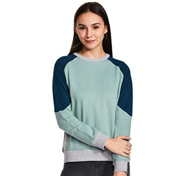 Amazon Brand - Symbol Women'S Cottonblend Hooded Neck Regular Sweatshirts (Sym Aw20Sw02_Blue Haze_Small_Blue Haze_S)