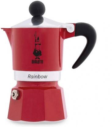 Bialetti Rainbow Espresso Maker 3 Cups Coffee Maker(Red)