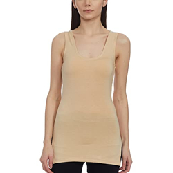 Fruit of the Loom Soft Cotton Blend Thermal Tank Top for Women | Comfortable Fit | TAN Pack of 1