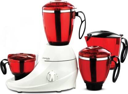 Butterfly 750 W Mixer Grinder(Desire 4 Jars 1 Hp | 4 Jars | Red)