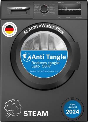 BOSCH 8 kg Fully Automatic Front Load Washing Machine with In-built Heater Black(WAJ2826CIN)