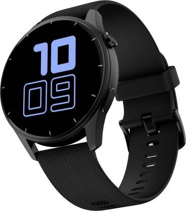 Noise Crew 1.38  Round Display with Bluetooth Calling, Metallic finish, IP68 Rating Smartwatch(Black Strap, Regular)
