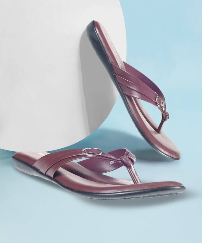 Women Flats Sandal(Maroon , 3)