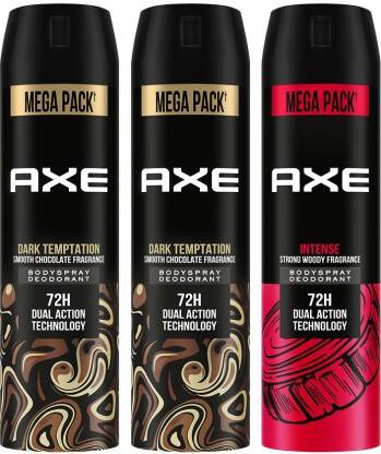 AXE Dark Temptation and Intense Deodorant Spray  -  For Men(645 ml, Pack of 3)