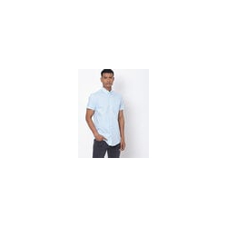 Polka-Dot Print Slim Fit Shirt with Button-Down Collar