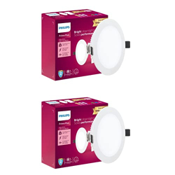 PHILIPS 5W Round AP Plus UltraGlow LED DL Recessed LED Panel Ceiling Light (Pack of 2,Warm White)
