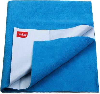 LuvLap Cotton Baby Bed Protecting Mat(Royal Blue, Medium)
