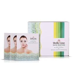 Vedicline Skin Masters Bio White Brightening, Tightening And Brightening Facial Kit, for Reduce Uneven Skin, Colour, Spots & Tan with Tea Tree, Lavender, Cucumber to give Healthy & Radiant look, Set of 3 Single Use Sachets