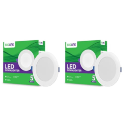 EcoLink 5W Concealed JB Ceiling Light | Round Ceiling LED Downlighter for Home & Hall | Cut Out: 3 inch, Color: Warm White, Pack of 2