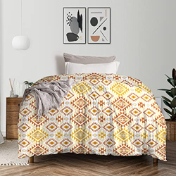 Trident Feather Tales Reversible Comforter Single Bed Blanket, 144 Thread Count, 100% Cotton Shell with 120 GSM Polyfill, AC Blanket Single Bed, Quilt - Aria Yellow