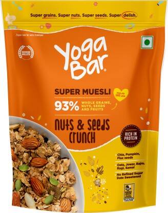 Yogabar Nut and seeds Muesli, Wholegrain Breakfast, High Fiber Pouch(700 g)