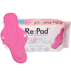 Repad Reusable Cloth Sanitary for Women Overnight Cloth Washable Super-Absorbent, Soft and Comfortable 7 Maxi pads (Pink) Pads Sanitary Pad (Pack of 7) |Lasts Up To 1 .5 Years