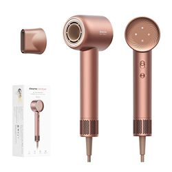 dreame Glory Hair Dryer, Fast Hair Drying, 300 Million Negative Ionic Blow Dryer, 110,000 RPM Motor High-Speed, Lightweight, Low Noise Hairdryer for Travel, Constant Temperature Hair Care (Rose)