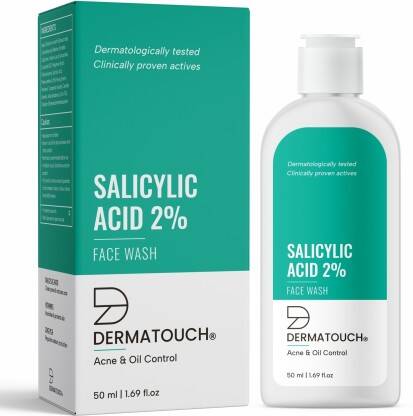 Dermatouch Salicylic Acid 2%  | For Acne & Oil Control |Suitable to All Skin Types Face Wash(50 ml)