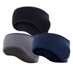 Ligart 3 Pieces Polar Fleece Ear Warmers Headband/Performance Stretch Ear Muffs for Men & Women Perfect for Winter Running Yoga Skiing Work Out Riding Bike in Cold and Freezing Days
