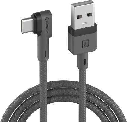 Portronics USB Type C Cable 1.2 m POR-1081 Konnect L(Compatible with All Phones With port, Grey, One Cable)