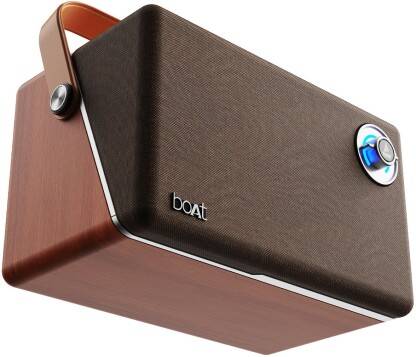 boAt Stone Majestic with Dual Full Range Drivers, Built in Subwoofer, 6 HRS Playback 90 W Bluetooth Party Speaker(Vintage Brown, Stereo Channel)