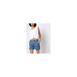 Light Distress Mid-Rise Shorts