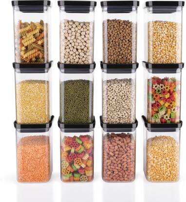 SARAZA Plastic Grocery Container  - 1100 ml(Black)