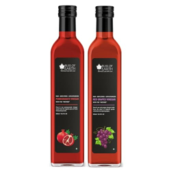Bliss of Earth Raw Pomegranate Vinegar & Red Grapes Vinegar With Mother, Unfiltered For Cooking, Healhty Digestion & Metabolism, 500ml Each