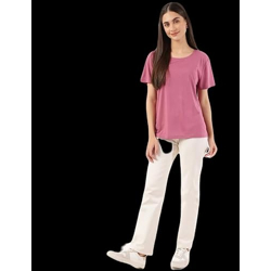 Marks & Spencer Womens Solid Relaxed Fit T-Shirt (XS)