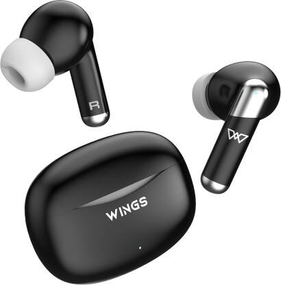 WINGS Flobuds 335 Made In India, Smart ENC High Fidelity 13mm Drivers Low Latency 40ms Bluetooth(Black, True Wireless)