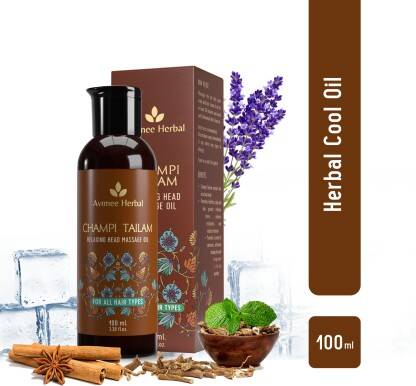 Avimee Herbal Champi Tailam | Herbal Cool Oil | For Headache, Fatigue, Sleeplessness | Hair Oil(100 ml)
