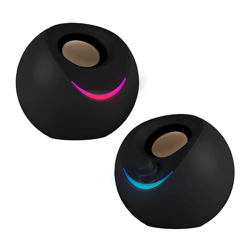ZEBRONICS Blues 2.0 Computer Speakers, 8 Watts, 45 Elevated Drivers, Dual Passive Radiators, USB Powered, AUX, Volume Control Knob, RGB LED, for Laptops & Desktop (Black)