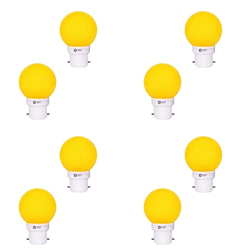 Orient Electric Polycarbonate Deco Shine Led Bulb 0.5W (Yellow, Pack of 8)