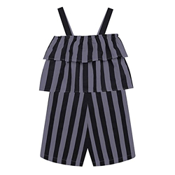 A.T.U.N. (ALL THINGS UBER NICE) Baby-Girl's Polyester Above The Knee Jumpsuit (GROM FIP_Charcoal Grey-Black_0-3 Months)