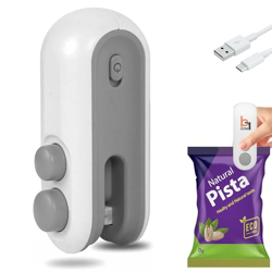 BRZONE Mini seal Machine, 2 in 1 USB Rechargeable Magnetic Heat Sealing & Cutting, Portable Handheld Vacuum Sealer for Food, Snacks, Chips, Fresh Storage, Plastic Bags sealer Machine.Multicolor.