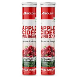 Boldfit Apple Cider Vinegar Tablets Mother, Immunity,Digestion,Acv Effervescent, Watermelon Flavor-Pack Of 2 (30 Tablets)