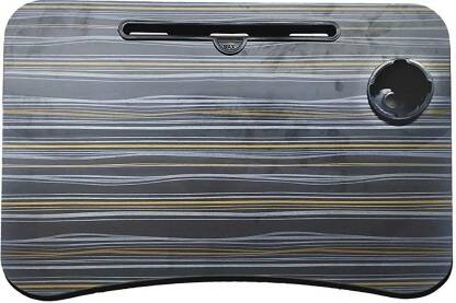 HARIOM ALL IN ONE STUDY TABLE Wood Portable Laptop Table(Finish Color - BLACK, Pre Assembled)