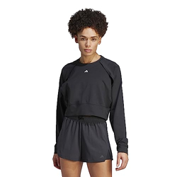 Adidas Women's Polyester Crew Neck Sweatshirt (IM2692_Black/White