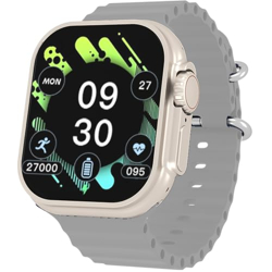 innomax Imx Sportz 2.01" Always-On Display Smart Watch with Advanced Bluetooth Calling, 650 NITS Brightness, SpO2, Upto 100 Sports Mode IP67 Rating, Voice Assistance (Gold & Star Light)