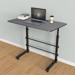 VISBY INDIA Multi-Purpose Laptop Table, Study Table| Bed Table| Adjustable Height, Portable for Office, Work Form Home | DIY Table, Easy to Assemble, Engineered (Black Ajustable)