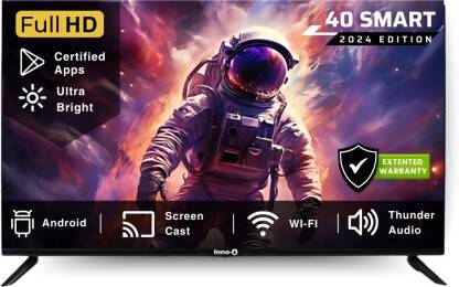 InnoQ Spectra 102 cm (40 inch) Full HD LED Smart Android TV with 30W Boom Speakers | 1000+ Smart Apps - Games | Mobile Screen Connect | Pixel Enhancer(40S-SPECTRA-V2)