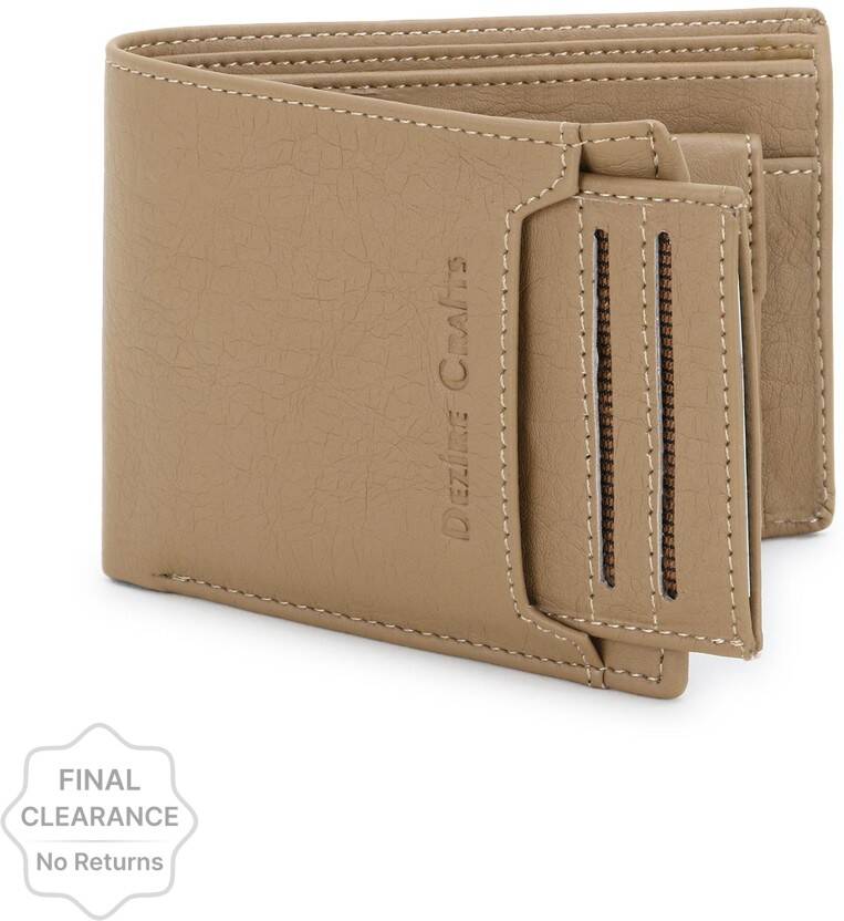 Men Casual, Ethnic, Evening/Party, Travel, Formal, Trendy Beige Artificial Leather Wallet - Regular Size(8 Card Slots)