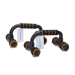 Amazon Brand - Symactive Push Up Bar Stand for Gym & Home Use with Soft Grip for Men & Women, Useful in Chest and Arm Workout (Orange Color)
