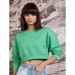 Tokyo Talkies Relaxed Fit Crop Pullover Sweatshirt