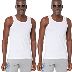 Zoiro Men's Soft Classic Cotton Solid Vest (3106 White Twin, Pack of 2)