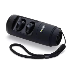 trenzu Mini Bluetooth Speaker with in Built TWS Earbuds | 2-in-1 Portable Bluetooth Speaker | Outdoor Party Speaker & TWS Earbuds | 500 mAh Long Battery Life | Type C Turbo Charging - Black