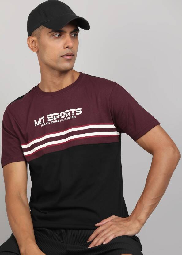 Men Printed Round Neck Cotton Blend Multicolor T-Shirt