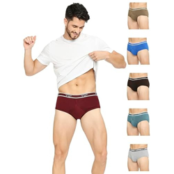 VIP Spector Men's 100% Cotton Briefs with Ultra Soft Waistband Underwear 85 CM (Pack of 6) Assorted