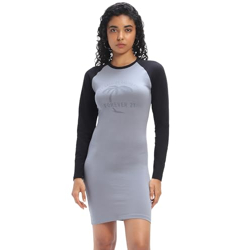 FOREVER 21 Women's Cotton Blend Bodycon Mini Casual Dress (602581_Blue