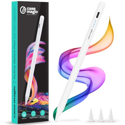 Case-Magic iPad Pencil Active Stylus Pen with Palm Rejection, Tilt Sensor, High Precision Tip| for iPad 2018-2024 iPad(6/7/8/9/10) Air(3/4/5/M2) Pro 11 (1/2/3/4) Pro 12.9 (3/4/5/6/M4) Mini (6/5) WHITE